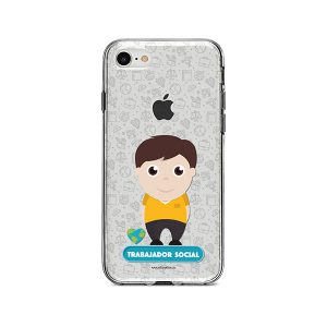 Funda para celular con diseño de trabajador social