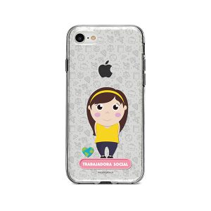 Funda para celular con diseño de trabajadora social
