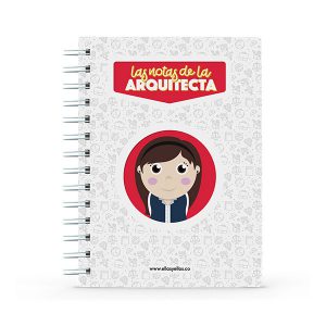 Cuaderno pequeño con diseño de arquitecta