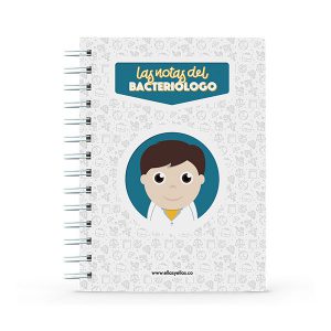Cuaderno pequeño con diseño de bacteriólogo