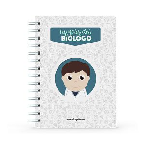 Cuaderno pequeño con diseño de biólogo