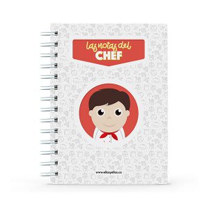 Cuaderno pequeño con diseño de chef de cocina