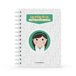 Cuaderno pequeño con diseño de nutricionista