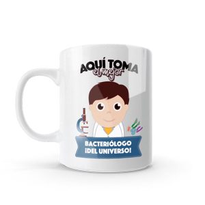Mug pocillo con diseño de bacteriólogo