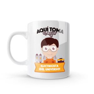 Mug pocillo con diseño de electricista