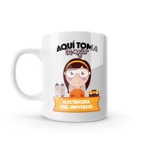 Mug pocillo con diseño de electricista