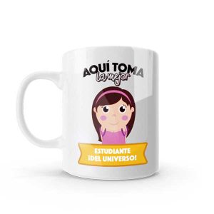 Mug pocillo con diseño de estudiante