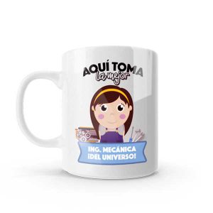 Mug pocillo con diseño de ingeniera mecánica