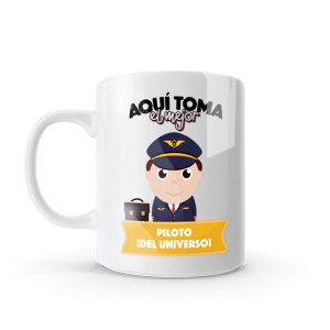 Mug pocillo con diseño de piloto de aviación