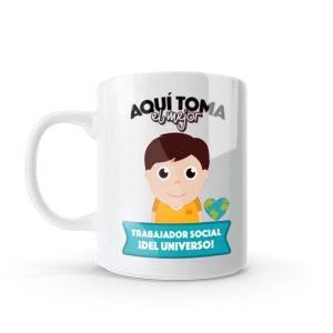 Mug pocillo con diseño de trabajador social