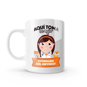 Mug pocillo con diseño de veterinaria