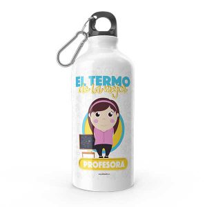 Termo de agua con diseño de profesora
