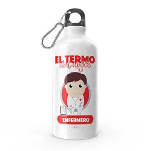 Termo de agua con diseño de enfermero
