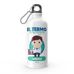 Termo de agua con diseño de médico