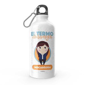 Termo de agua con diseño de mercadóloga