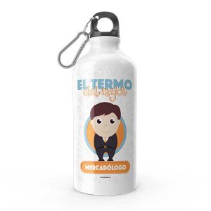 Termo de agua con diseño de mercadólogo