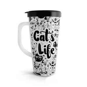 Vaso viajero con diseño de gatos