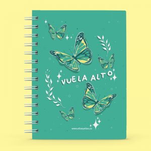 Cuaderno pequeño con diseño de mariposas